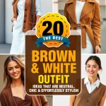 brown and white outfit
