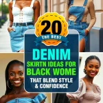 denim skirt outfit black women