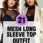 mesh long sleeve top outfit