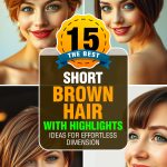 short brown hair with highlights