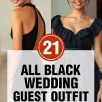 all black wedding guest outfit