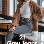 grey jeans outfit