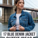 blue denim jacket outfit