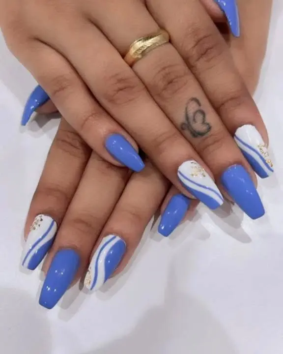Soft Blue and White Waves With a Glossy Finish