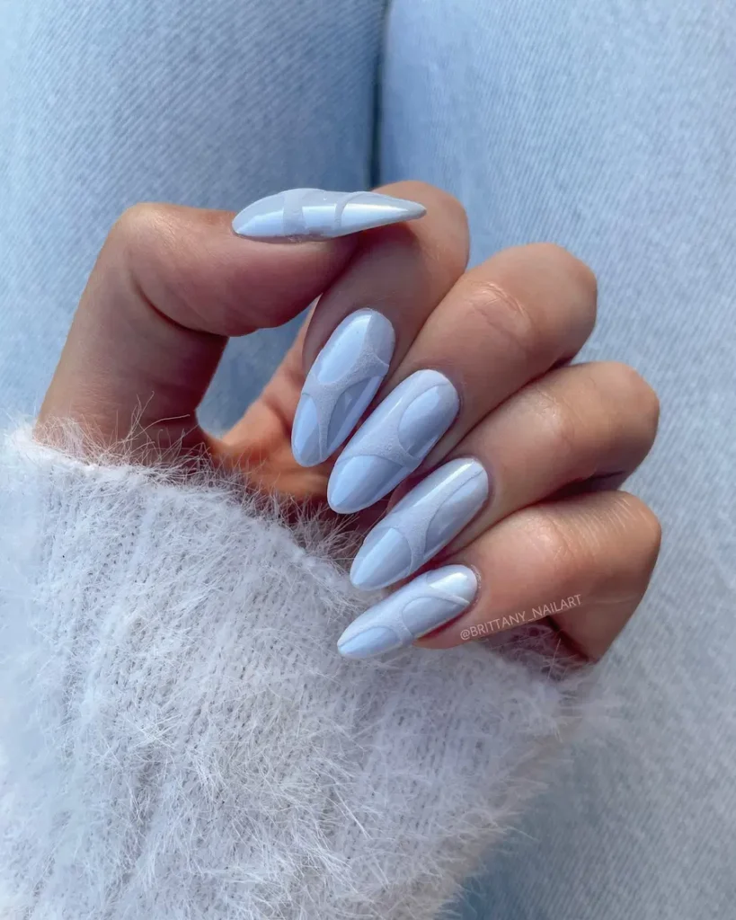 Soft Baby Blue With Subtle Marble Swirl Details