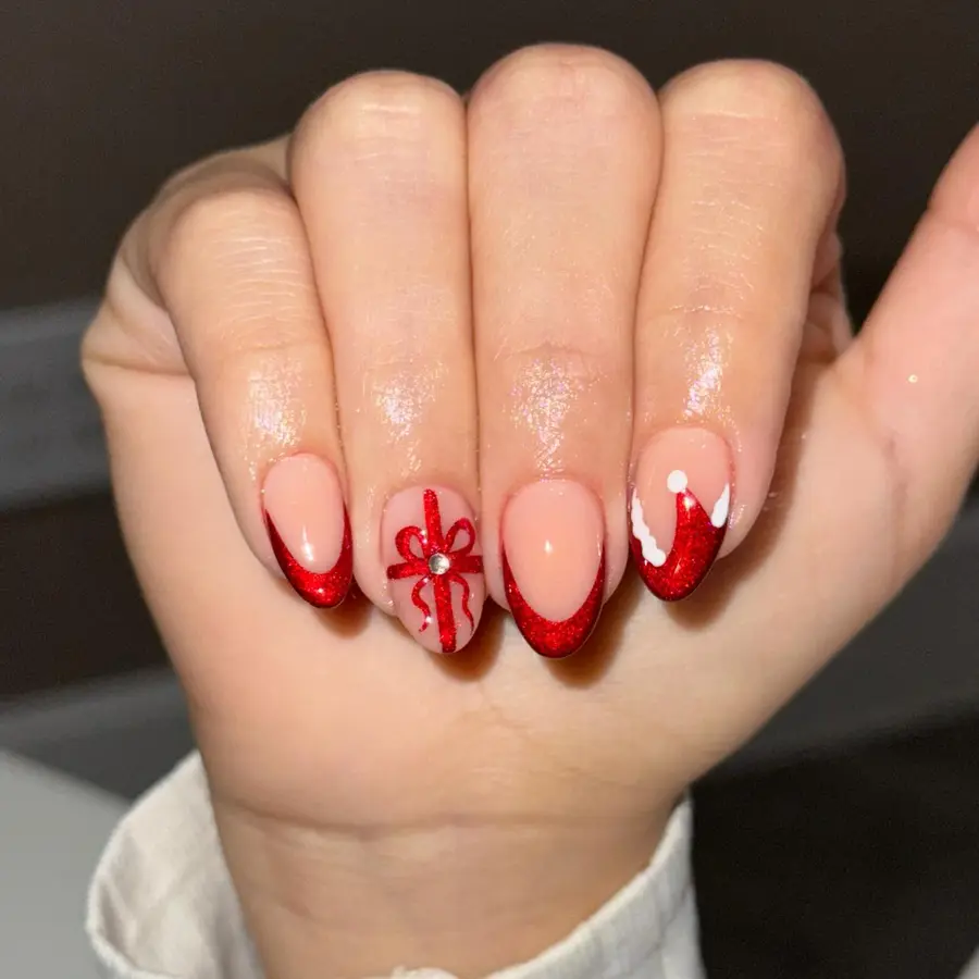 Red chrome nails