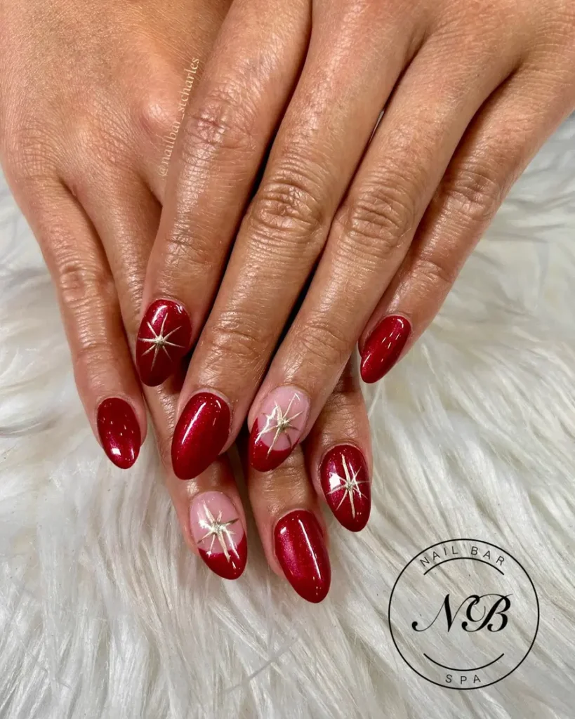 Red chrome nails