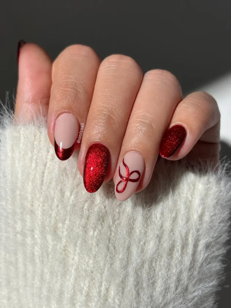 Red chrome nails