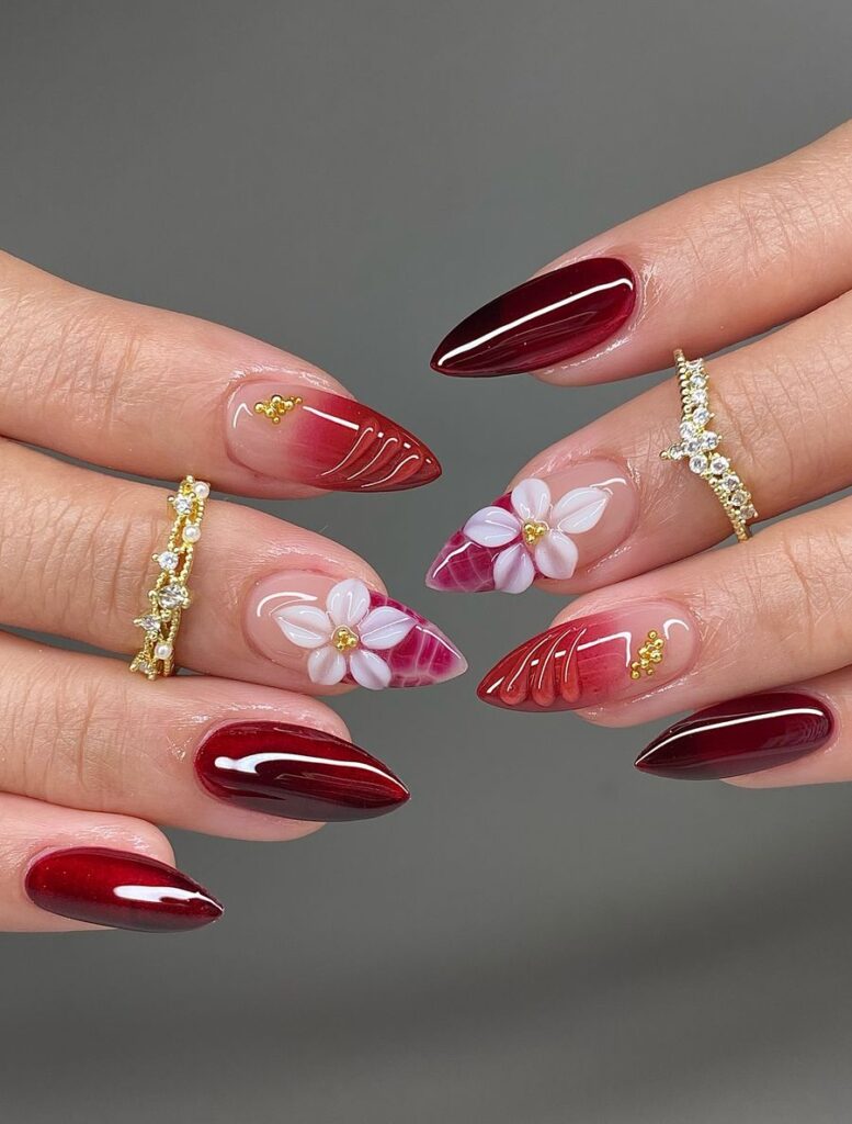 Deep Floral Accent Details