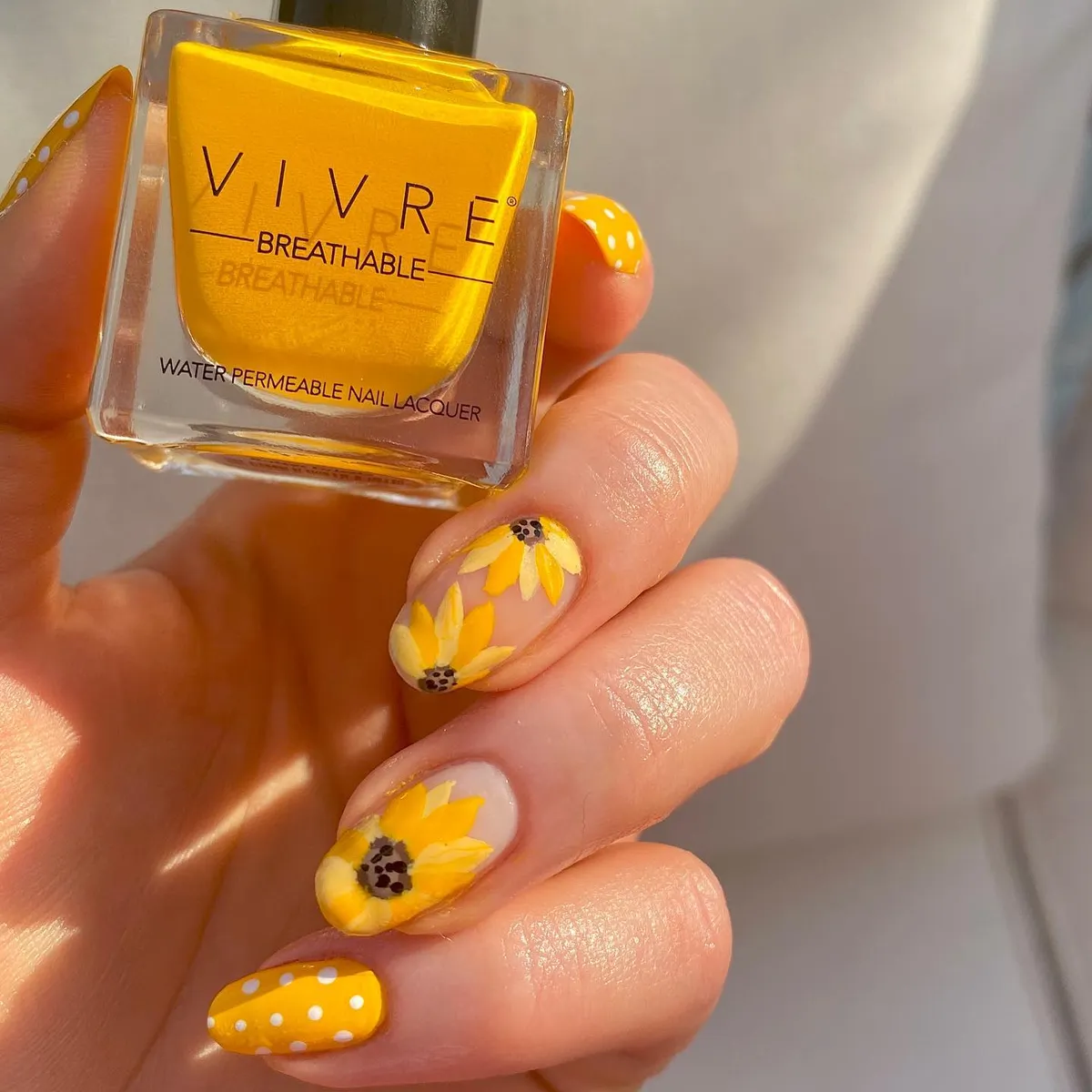 Yellow Polka Dots and Sunflower Motifs