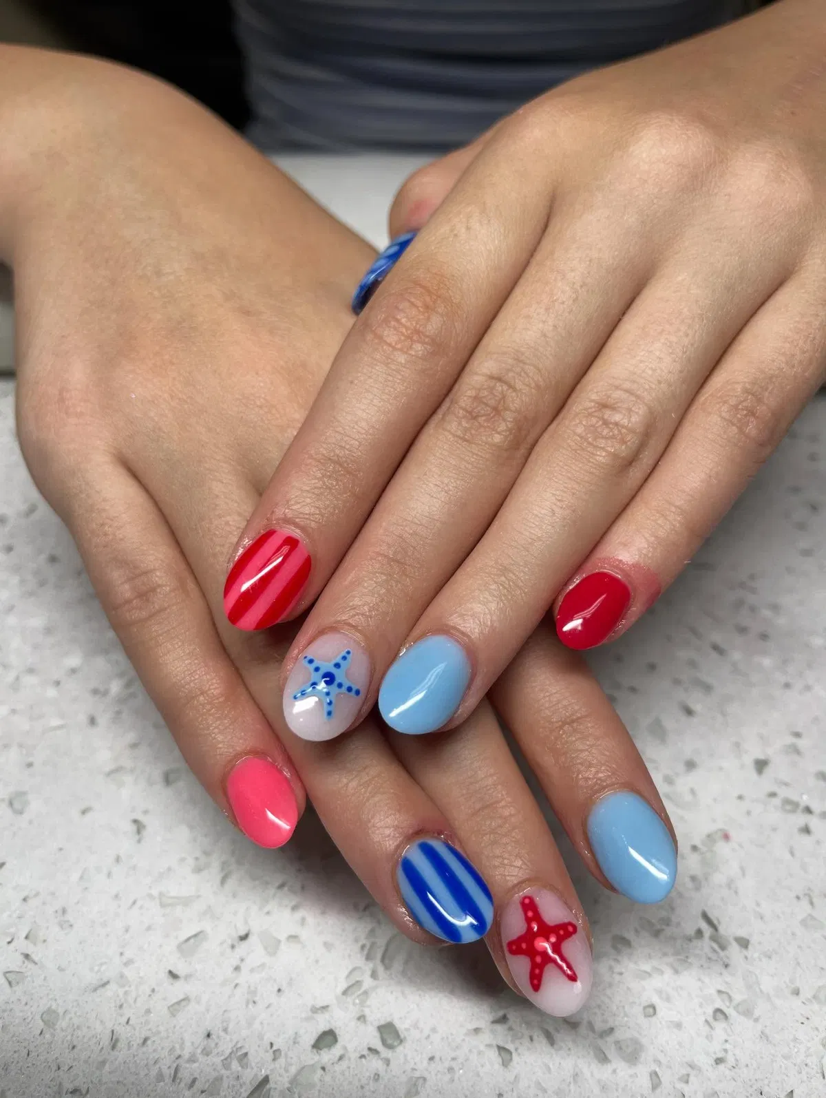 Bright solids with starfish accents