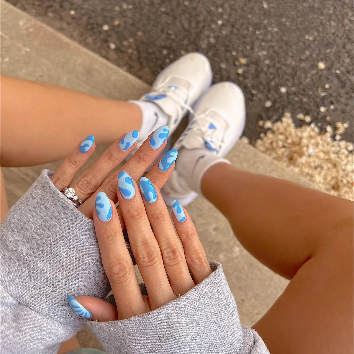 Full set of light blue abstract blobs