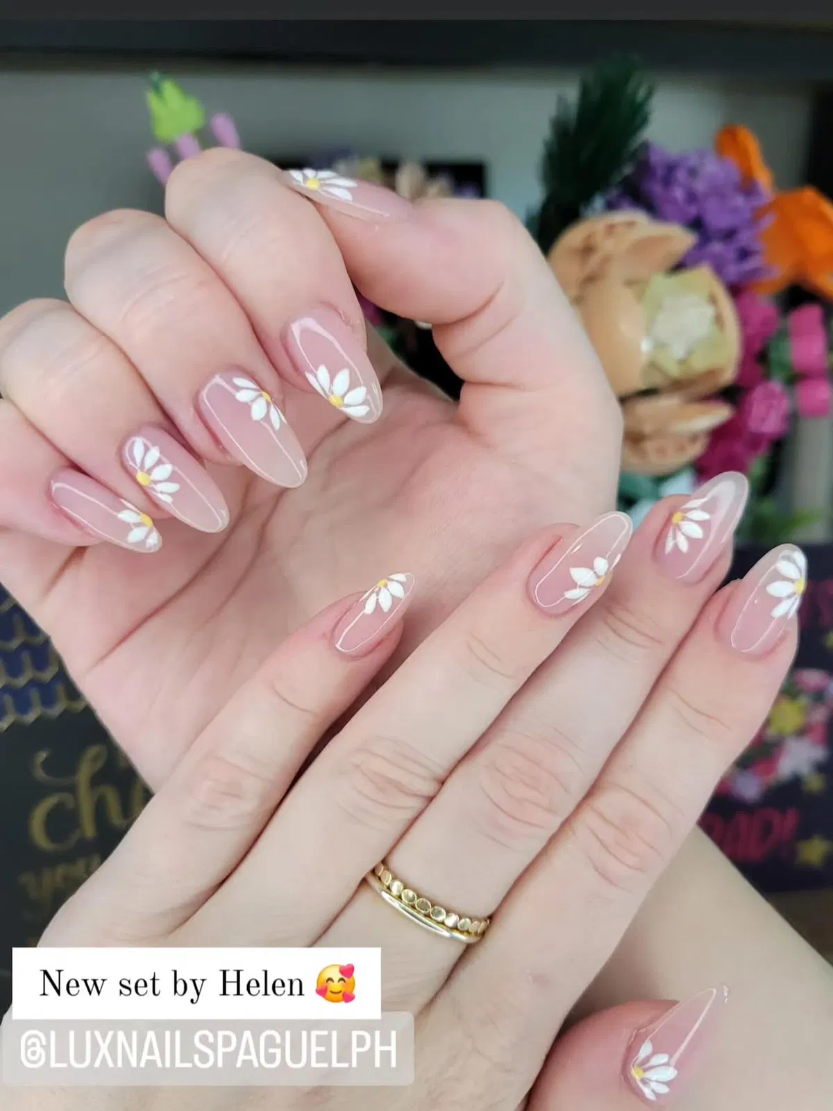 Pink tips with small watermelon slice accents