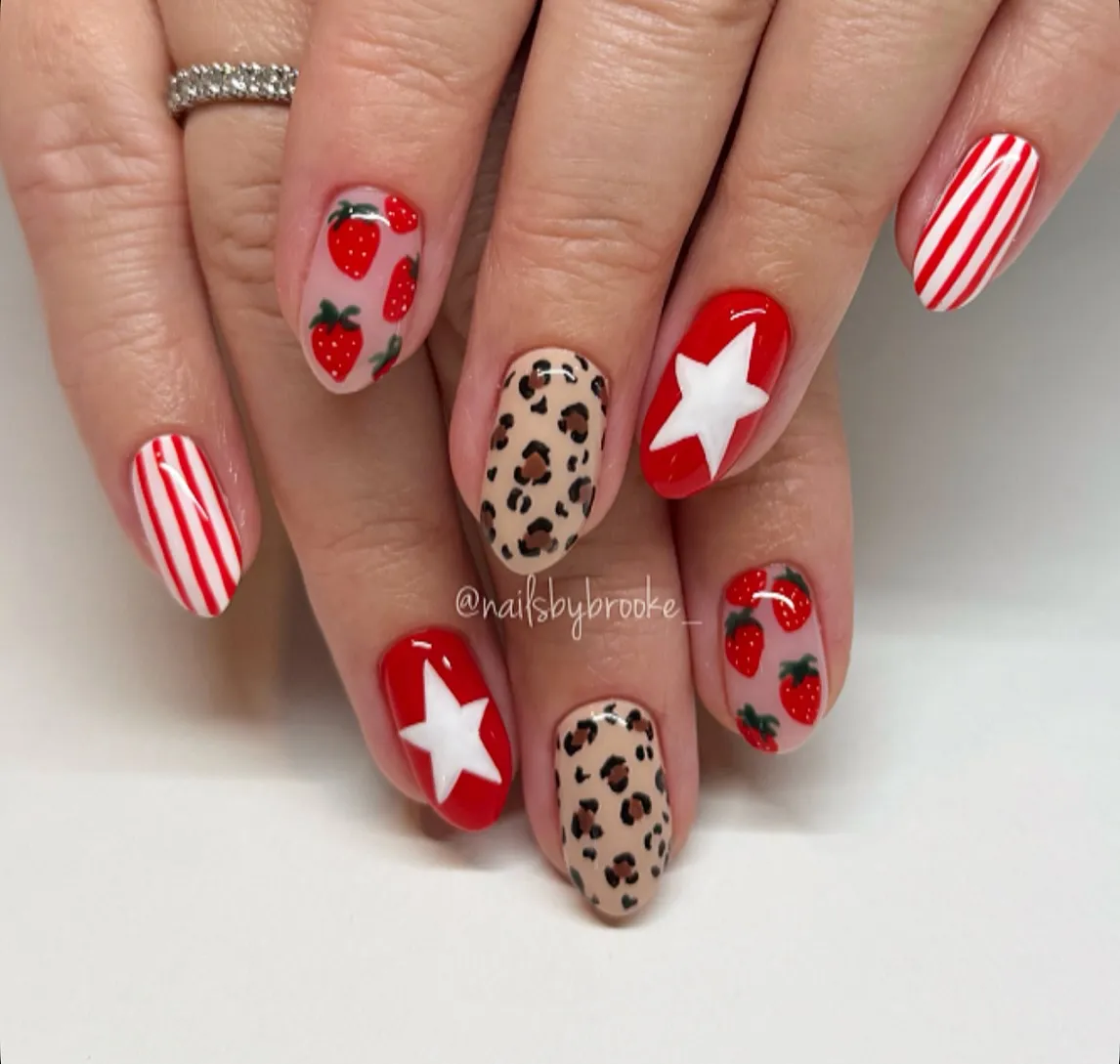 Stripes, Stars, Strawberries, and Spot Accents in Red Tones