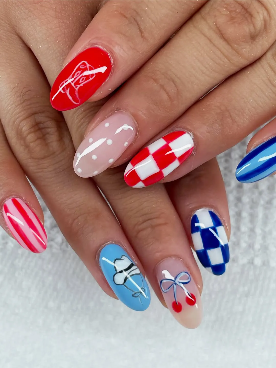 Checker Patterns with Bow-and-Cherries Accent