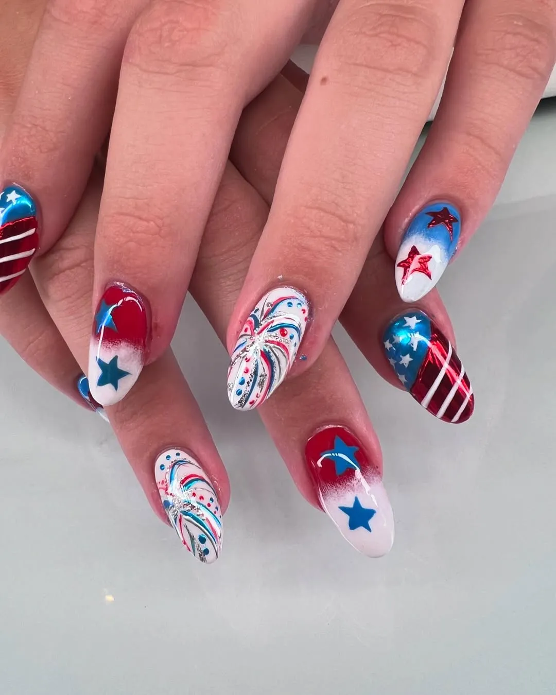 Stars and Swirled Linework Accents
