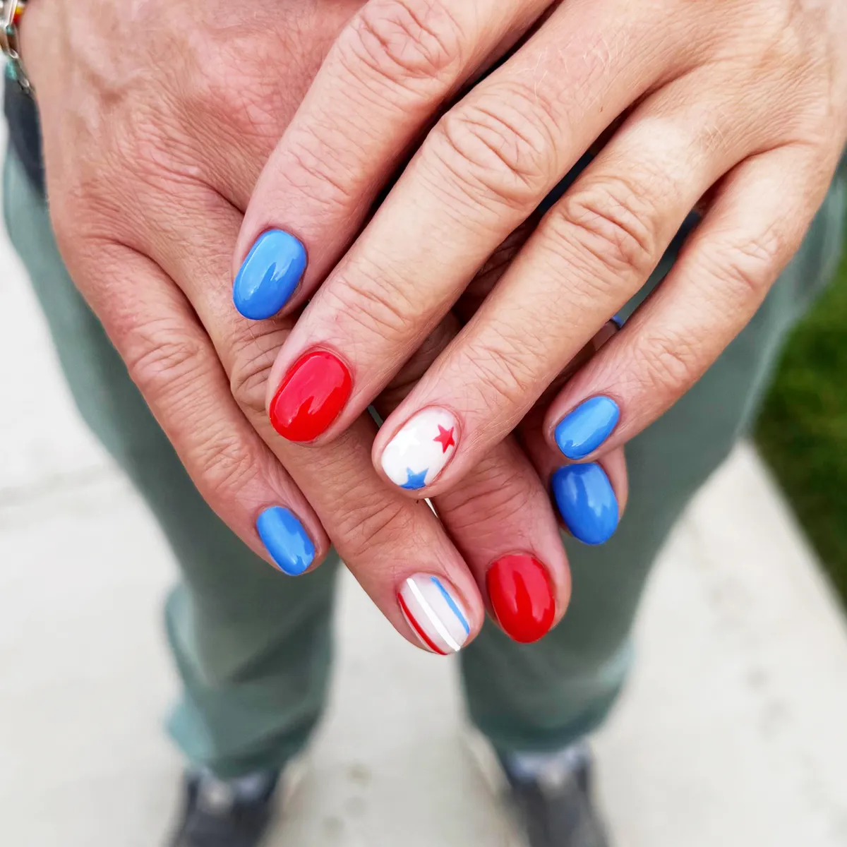Alternating solid colors with star and stripe accents