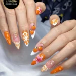 ๐๐ค 19 Orange and White Nails That Feel Like Sunshine & Fresh Linen Fashion image by @themodernnailsbar_lash