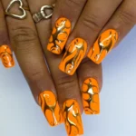 ๐โจ 17+ Orange Chrome Nails That Shine Like a Summer Sunset Fashion image by @glamliciousnails