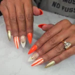 ๐งก 19 Orange Nails Ideas for Girls Who Aren’t Afraid to Stand Out Fashion image by @dznailztho