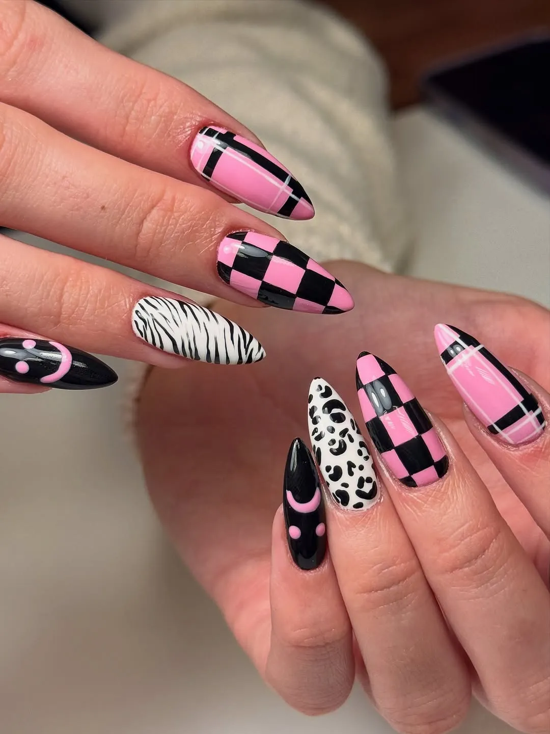 Pattern Mashup: Checkerboard, Zebra Stripes, and Leopard Spots