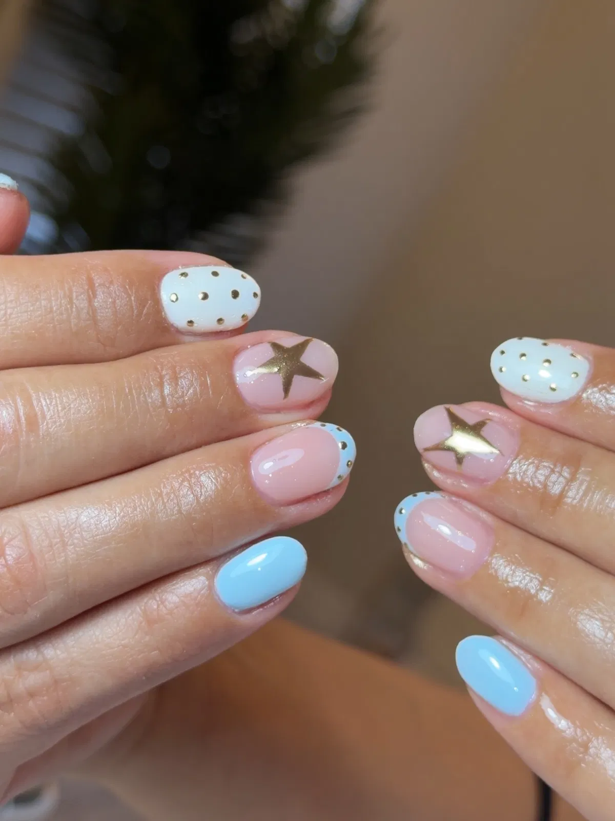 Gold dots with star accents