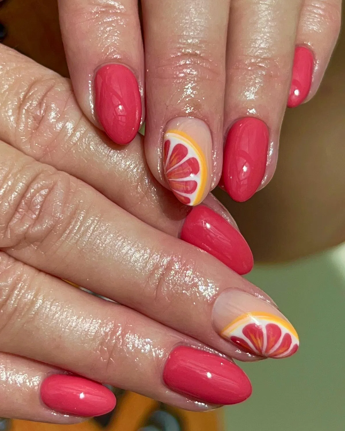 Bright Pink with Citrus Slice Accents