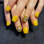 ๐ 17 Chic Orange Plaid Nails That Glow with Warm Fall Colors Fashion image by @beauty_by_meganh