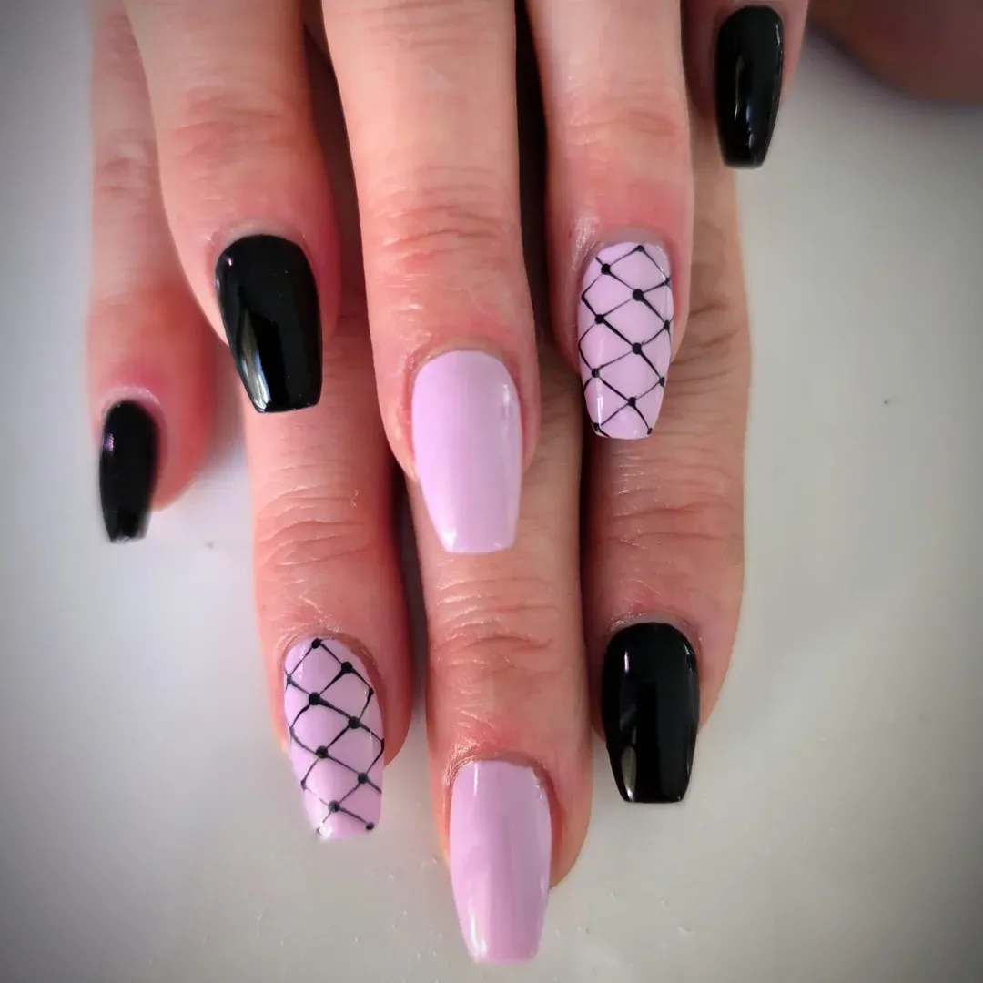 Glitter hot pink and black set