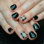 🖤 18 Stunning Black Plaid Nails That Never Go Out of Style Fashion image by @fineoutlinenails
