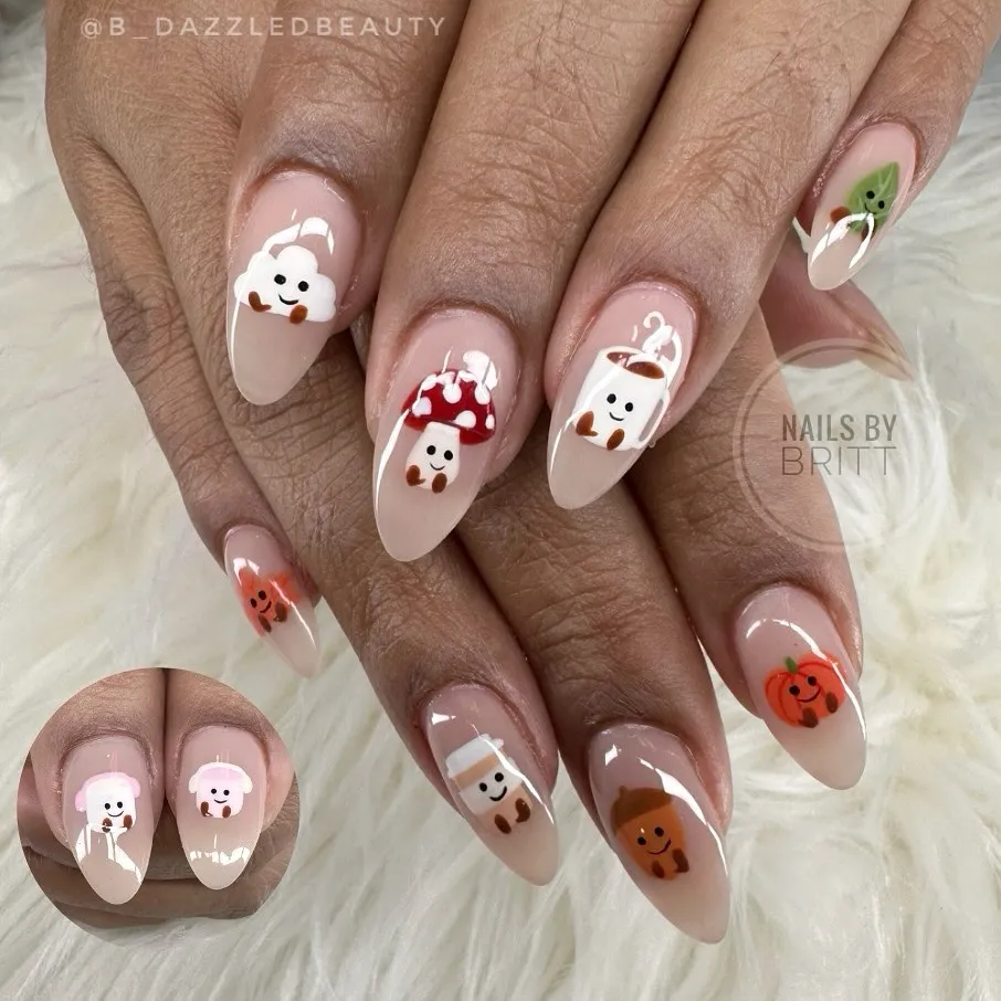 Nude Base with Cute Cartoon Character Accents