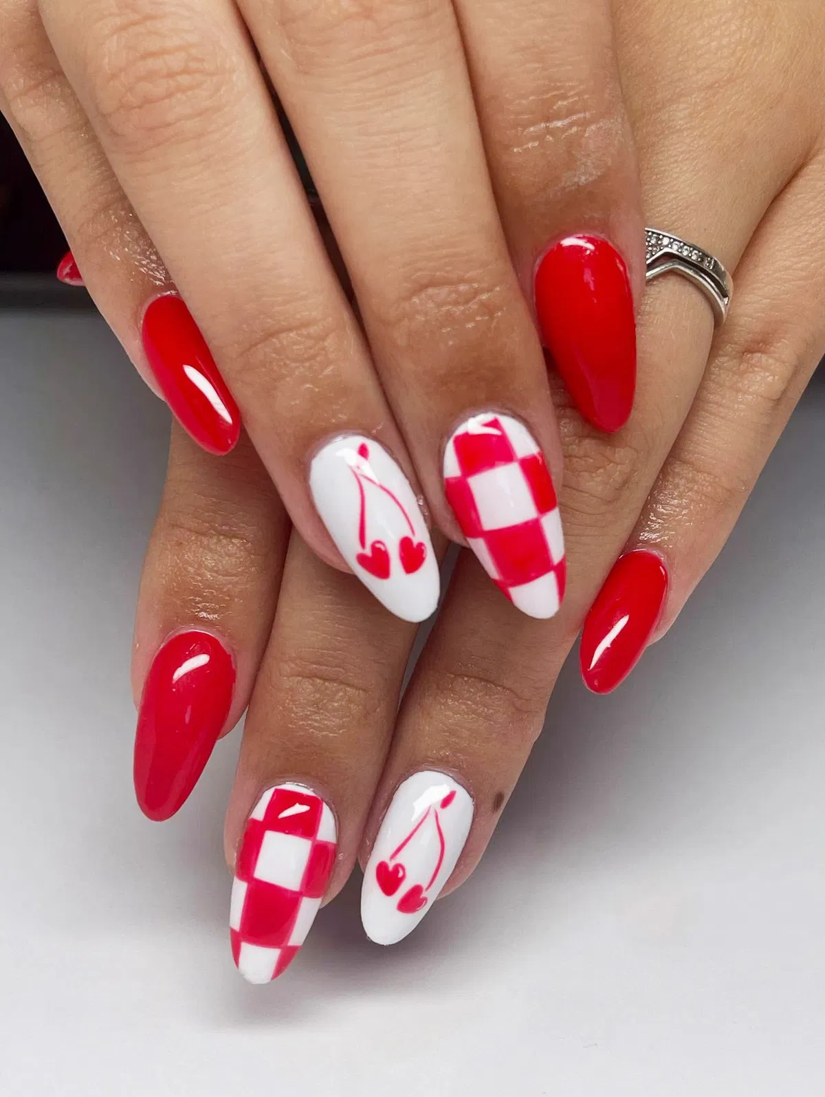 Red solids with cherry and checkerboard accents