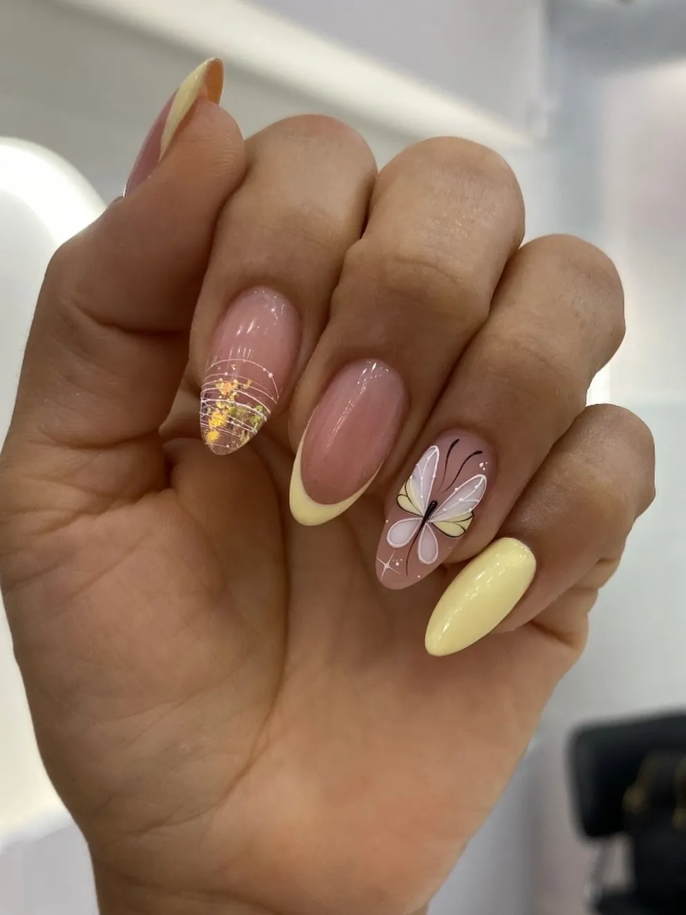 Soft Yellow Accents with Butterfly and Gold Foil Detail