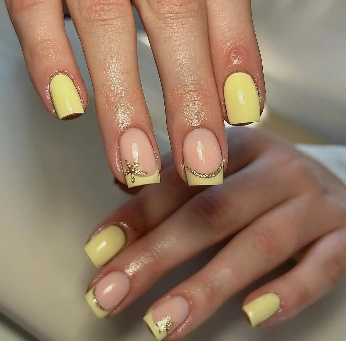 Pale Yellow Mix-and-Match with Gold Star Details