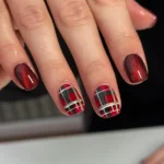 🤎 19 Cute Short Plaid Nails That Prove Simple Can Be So Stylish Fashion image by @amylouiseenails
