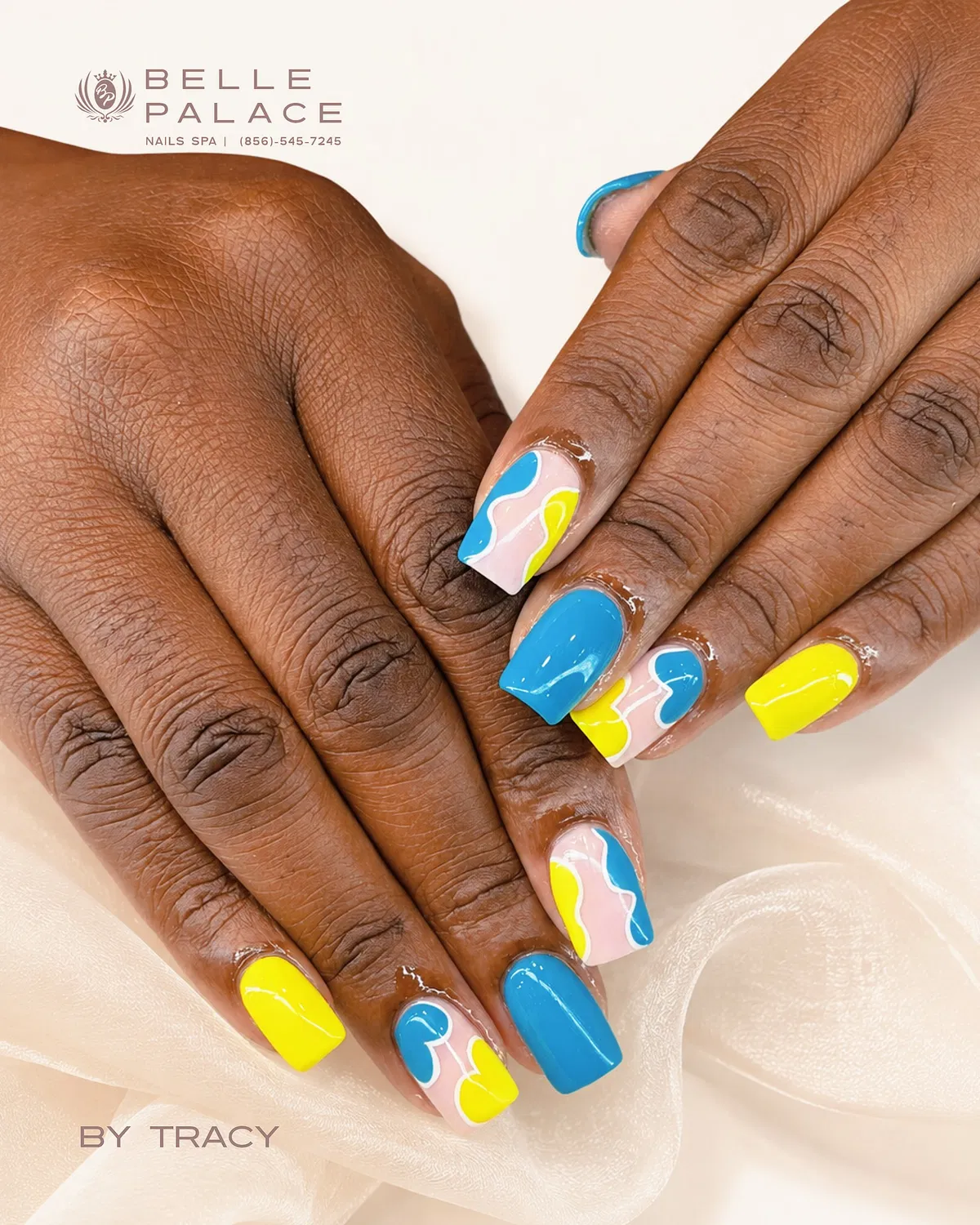 Wavy Color-Block Accents with Solids
