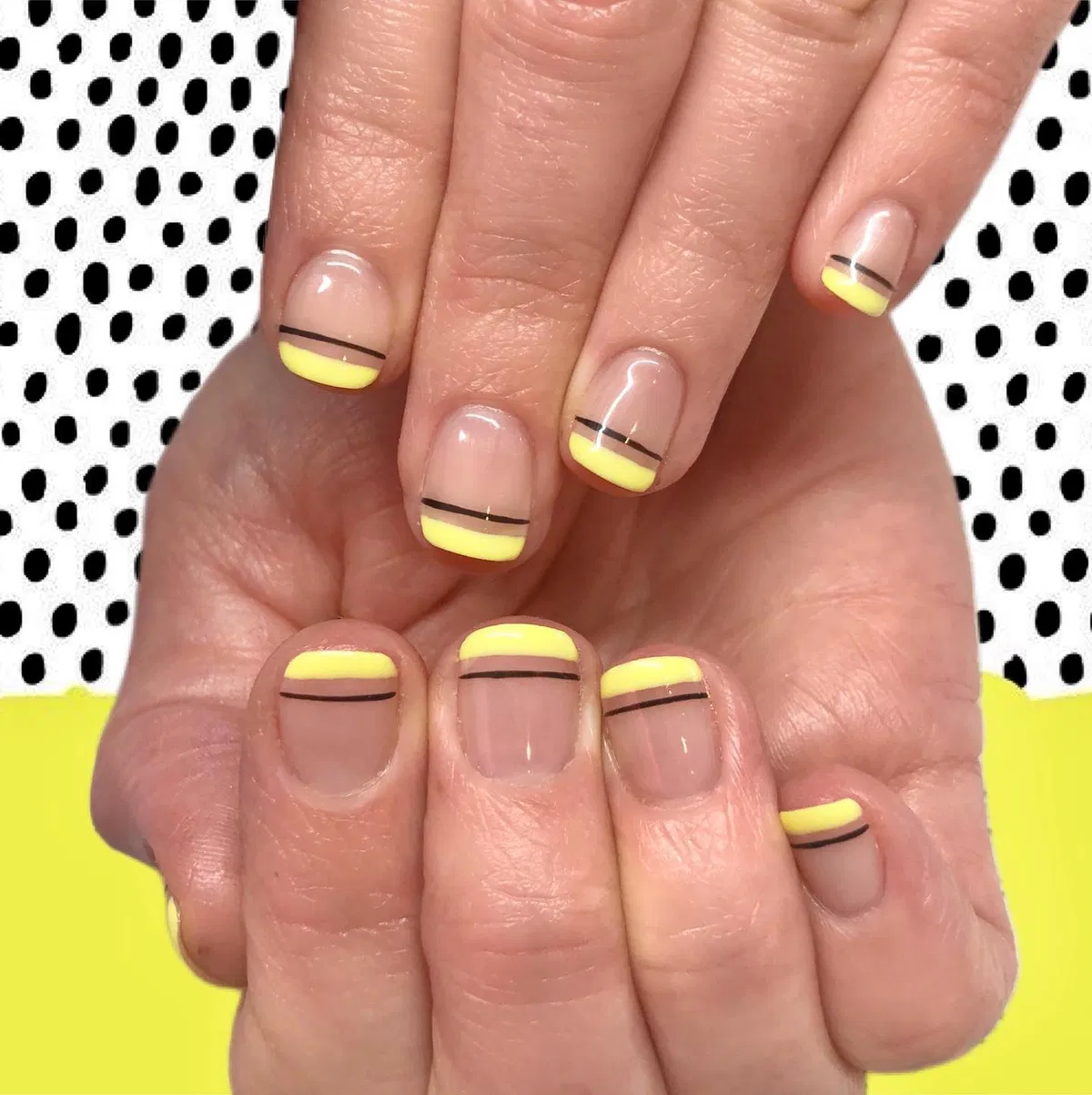 Short Yellow Tips with Thin Black Stripe