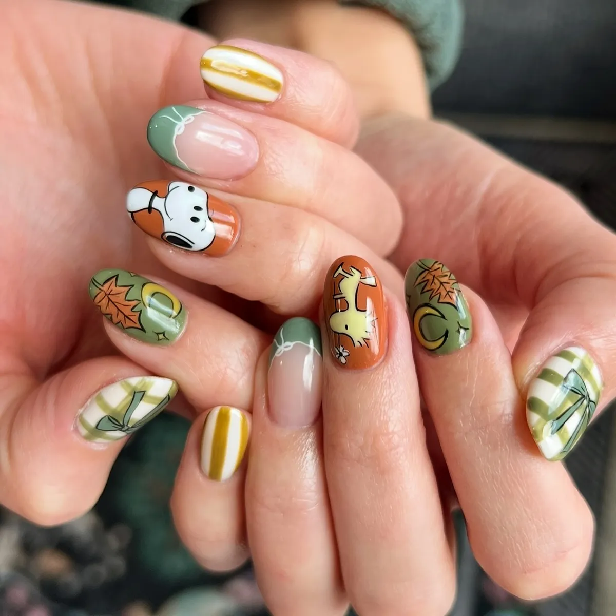 Mixed Motifs with Greens, Stripes, and Cute Illustrations