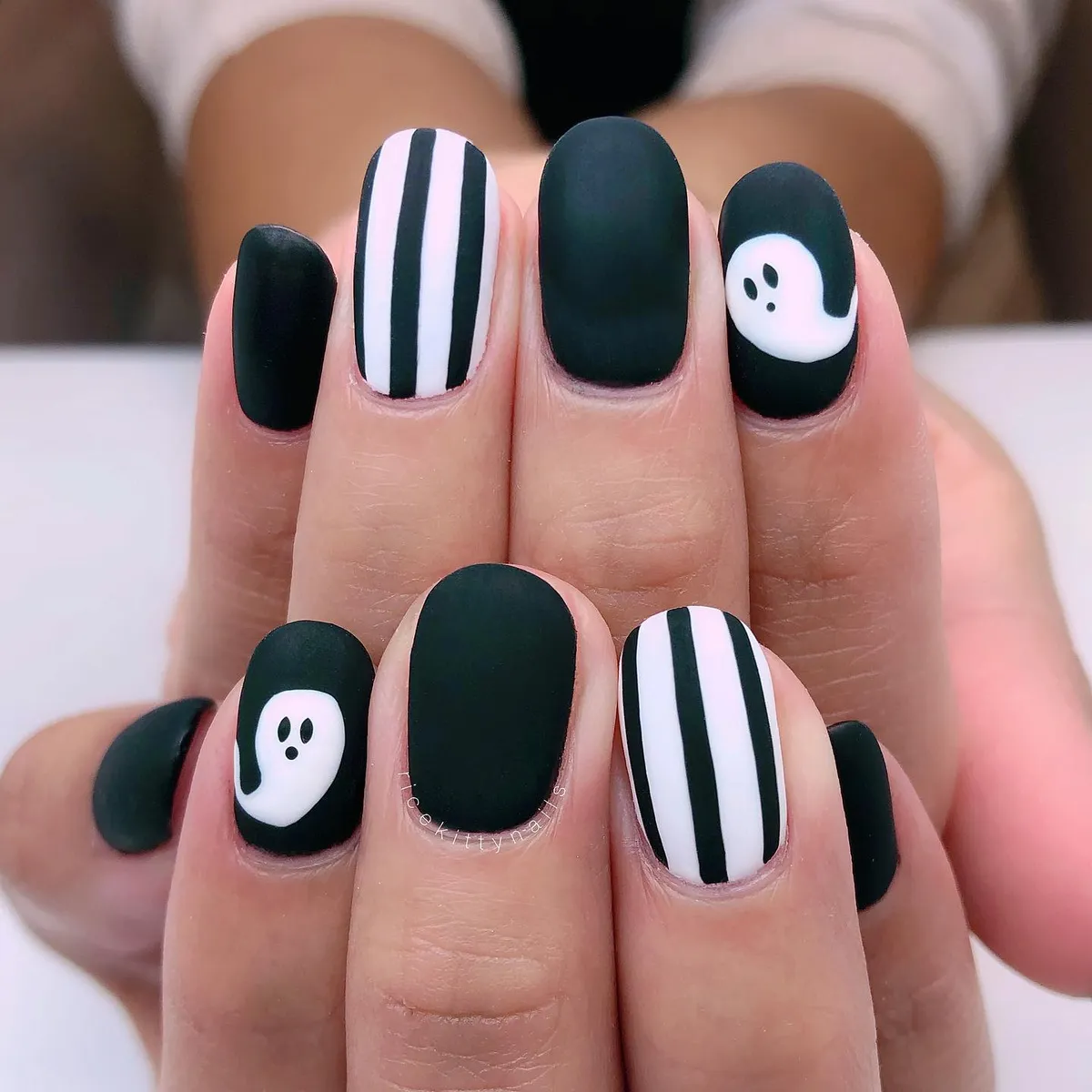 Matte Black with Stripes and Ghost Accents