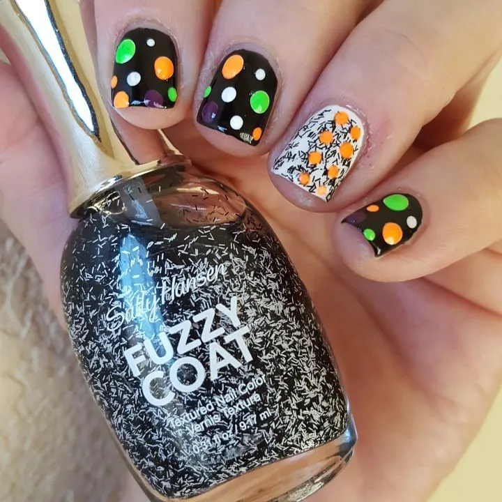 Colorful polka dots with scribble accent