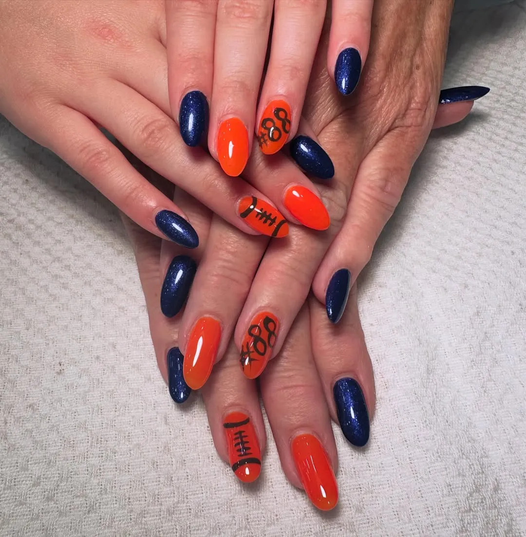 Orange and Navy Glitter Set with “#88” Details