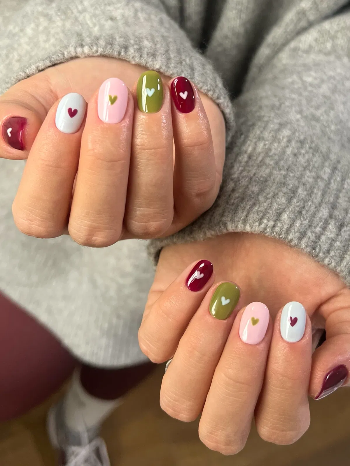Glossy solids with tiny heart accents