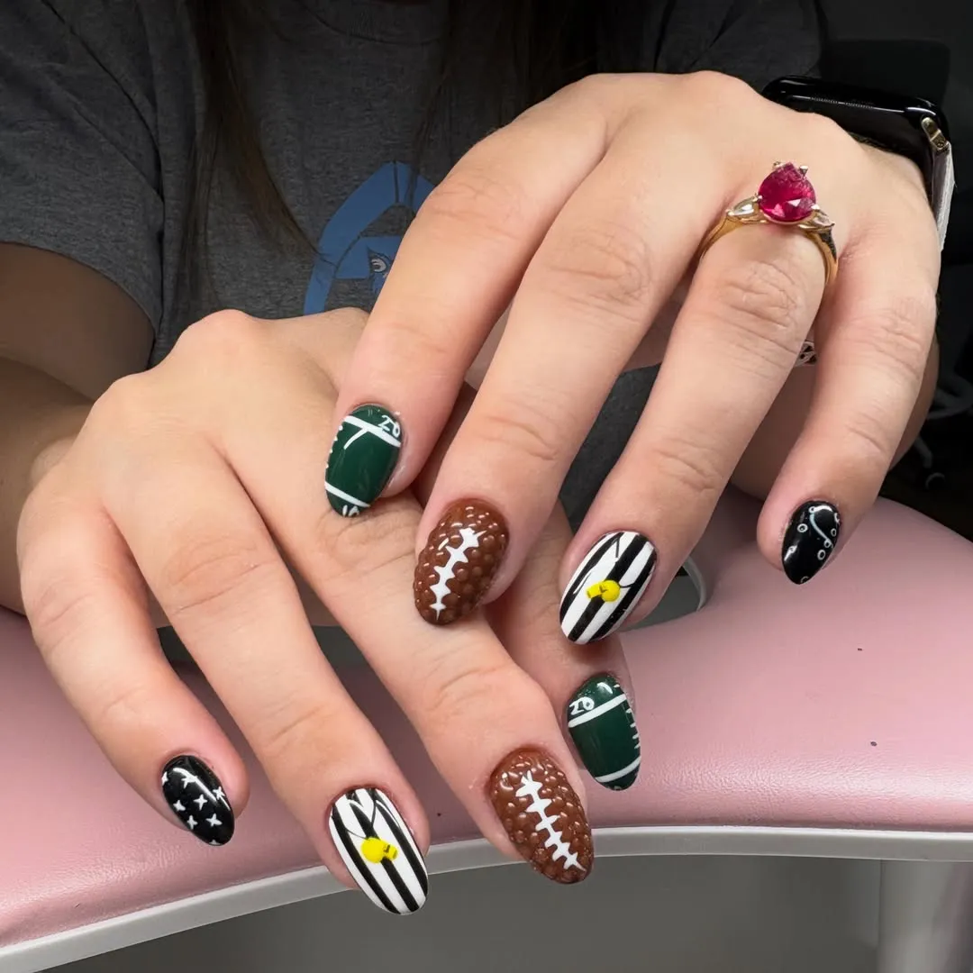 Mixed football field + textured football accents