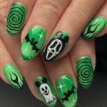 🌀 19+ Funky Halloween Nails You’ll Want to Save for a Totally Unexpected October Mani Fashion image by @thenailscoven