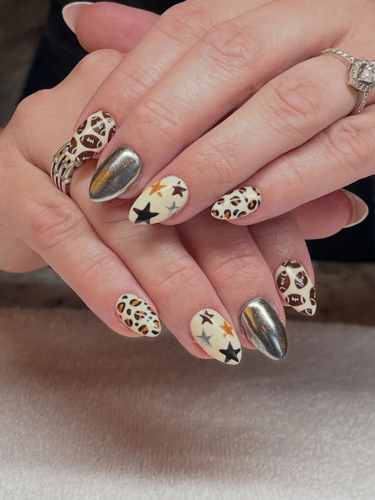 Stars, Football Pattern, Metallic Silver, and Leopard Spots