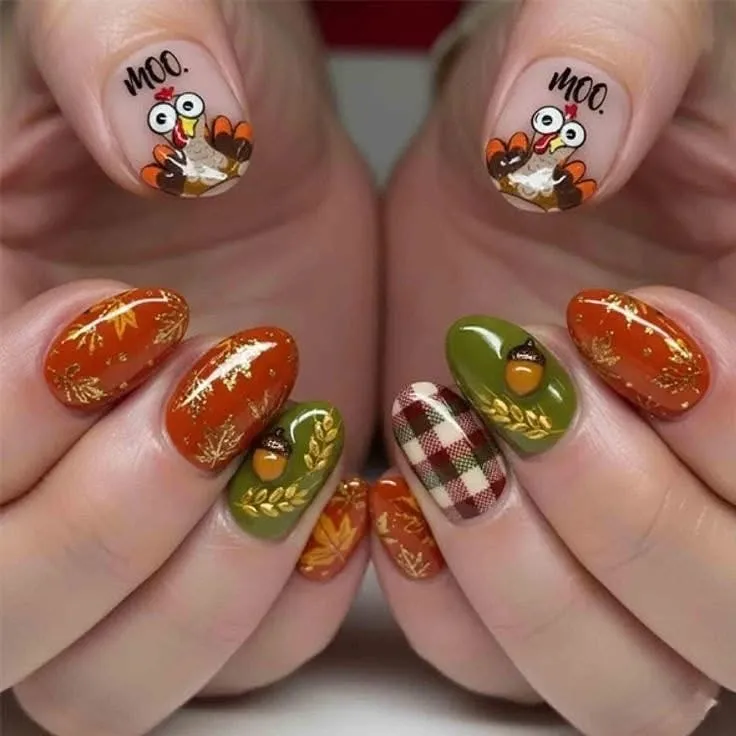 Mixed autumnal set with checkered plaid accent