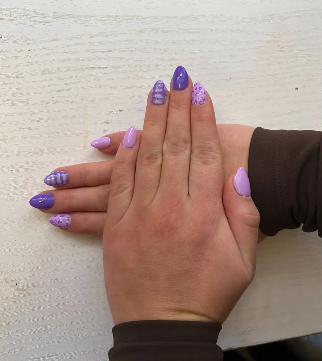 Mixed purple and lavender set with swirl and dotted accents