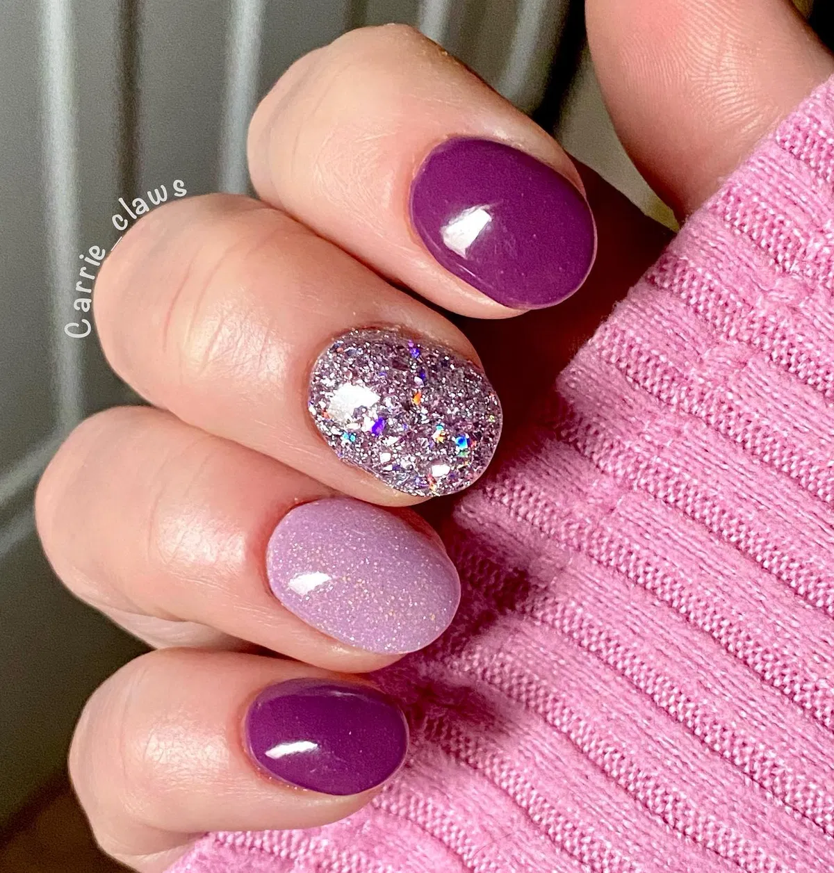 Purple mix with glitter and pale lavender shimmer