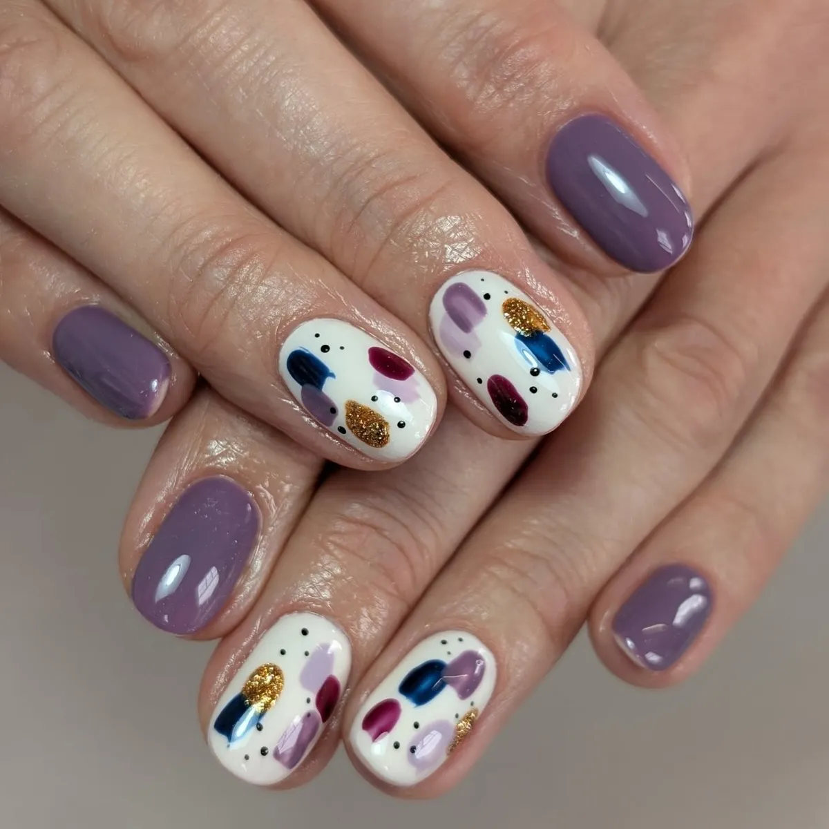 Purple solids with abstract brushstroke accents