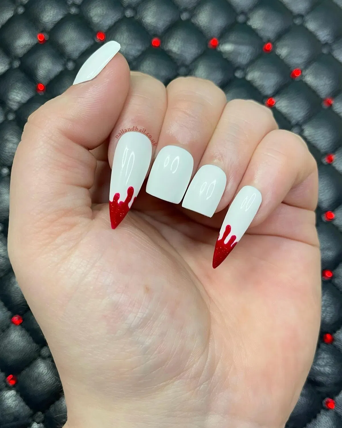 White base with red drip tips
